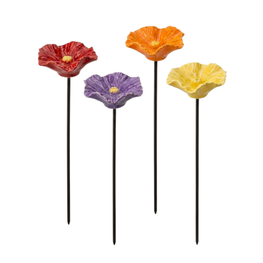 BeeSip™ Ceramic Flowers | Decorative Ceramic Bee Watering Bowls (Set of 4)